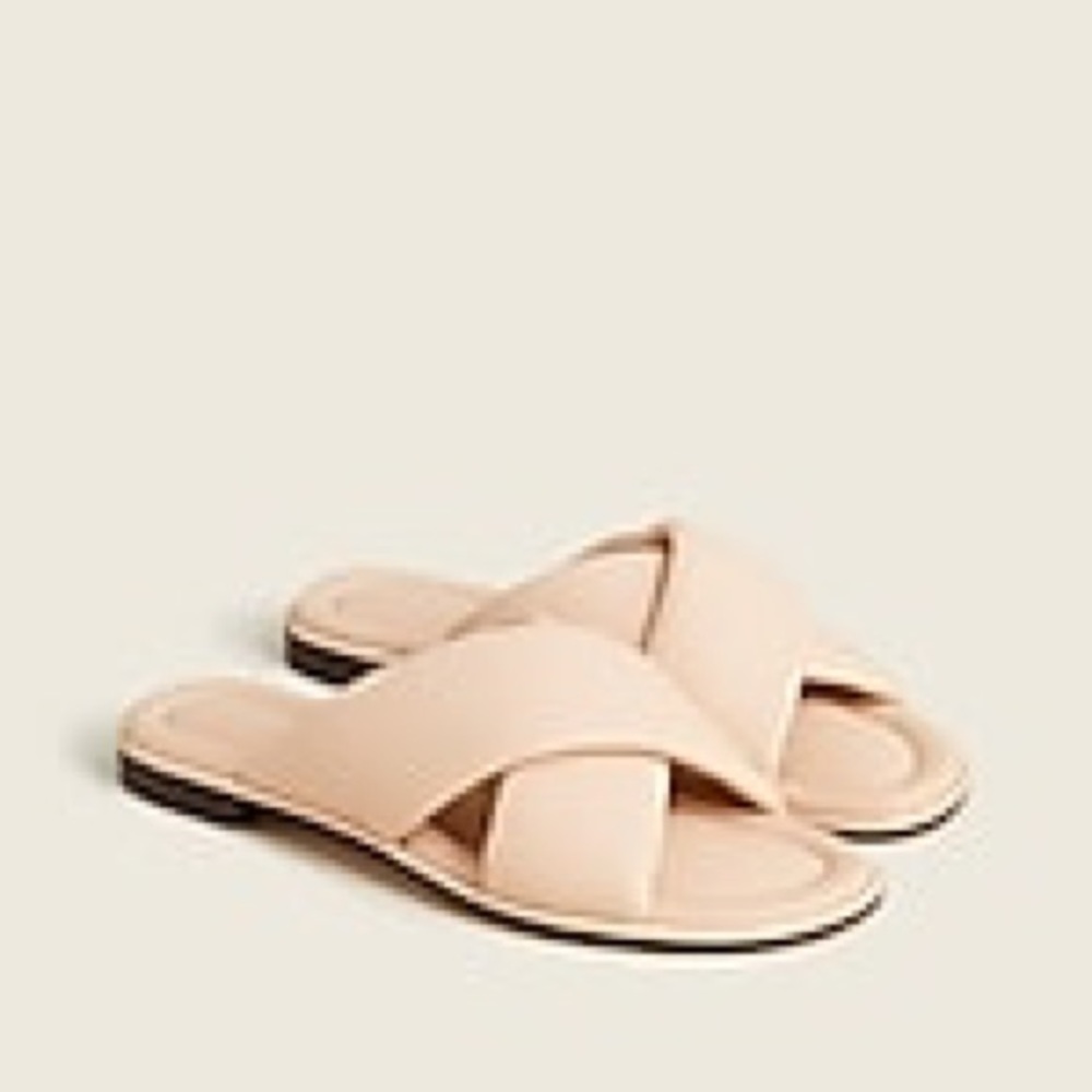 J.Crew Menorca padded cross-strap sandals in leather NEW